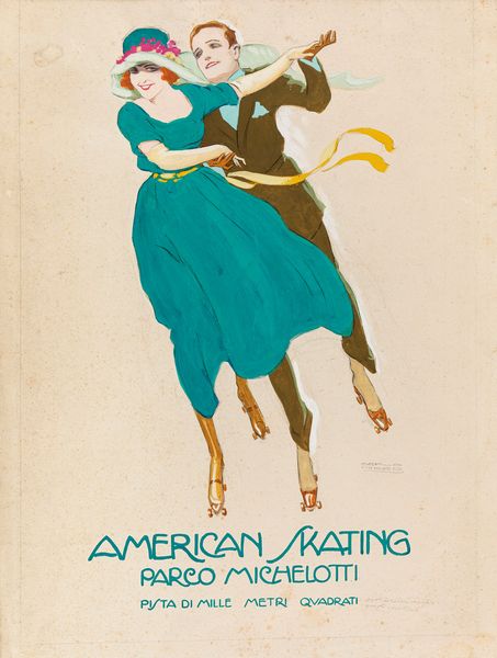 Carlo Nicco : American Skating  - Asta Maestri dell'Illustrazione: Collezione Cereda - Associazione Nazionale - Case d'Asta italiane