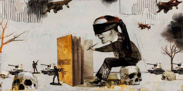 Antonello Silverini : Gli storici del negazionismo  - Asta Maestri dell'Illustrazione: Collezione Cereda - Associazione Nazionale - Case d'Asta italiane