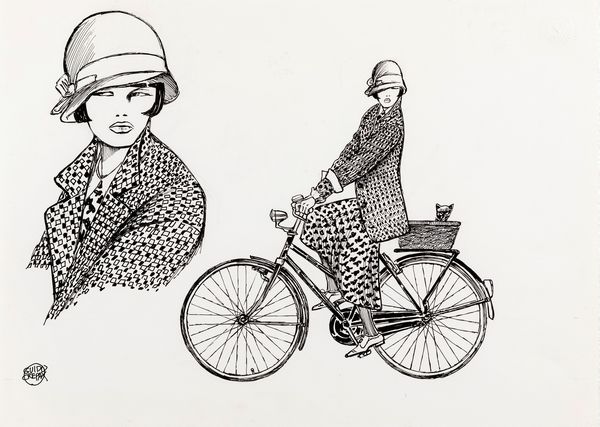 GUIDO CREPAX : Valentina in bicicletta  - Asta Maestri dell'Illustrazione: Collezione Cereda - Associazione Nazionale - Case d'Asta italiane