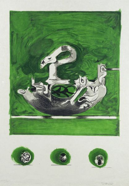 GRAHAM SUTHERLAND Londra (Gran Bretagna) 1903 - 1981 : Senza titolo  - Asta Grafica - Associazione Nazionale - Case d'Asta italiane