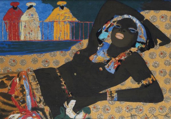 SALVATORE FIUME Comiso (RG) 1915 - 1997 Milano : Notturno africano  - Asta Grafica - Associazione Nazionale - Case d'Asta italiane