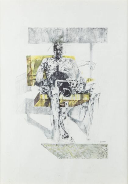 RENZO VESPIGNANI Roma 1924 - 2001 : La poltrona gialla 1964  - Asta Grafica - Associazione Nazionale - Case d'Asta italiane