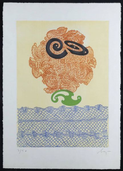 ENRICO BAJ Milano 1924 - 2003 Vergiate (VA) : Lagenaria Leucantha 1970  - Asta Grafica - Associazione Nazionale - Case d'Asta italiane