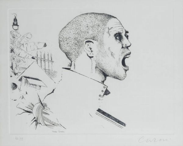 BRUNO CARUSO Palermo 1927 : Urlo  - Asta Grafica - Associazione Nazionale - Case d'Asta italiane