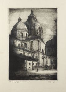 FRANCESCO MENNYEY Torino 1889 - 1950 - Torino-Le Cupole del Duomo