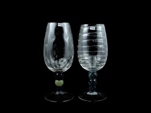 Due candelieri a coppa Barovier & Toso della serie B.A.G.  - Asta Colori e Forme. Una collezione Barovier&Toso - Associazione Nazionale - Case d'Asta italiane