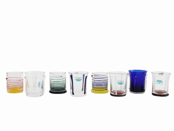 Otto bicchieri da acqua Barovier & Toso della serie B.A.G.  - Asta Colori e Forme. Una collezione Barovier&Toso - Associazione Nazionale - Case d'Asta italiane