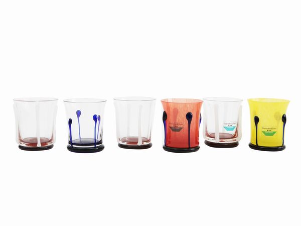 Serie di sei bicchieri da acqua Barovier & Toso della serie B.A.G.  - Asta Colori e Forme. Una collezione Barovier&Toso - Associazione Nazionale - Case d'Asta italiane