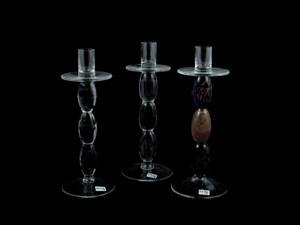 Tre candelieri Barovier & Toso della serie B.A.G.  - Asta Colori e Forme. Una collezione Barovier&Toso - Associazione Nazionale - Case d'Asta italiane