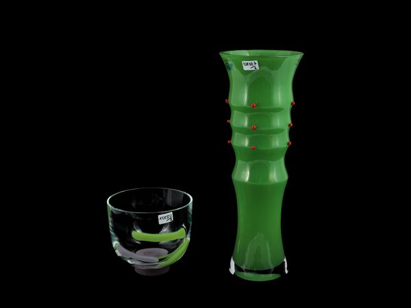 Un vaso e una ciotola Barovier & Toso della serie B.A.G  - Asta Colori e Forme. Una collezione Barovier&Toso - Associazione Nazionale - Case d'Asta italiane