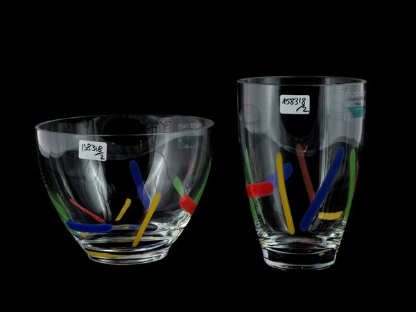 Un vaso e una coppa Barovier & Toso della serie B.A.G.  - Asta Colori e Forme. Una collezione Barovier&Toso - Associazione Nazionale - Case d'Asta italiane