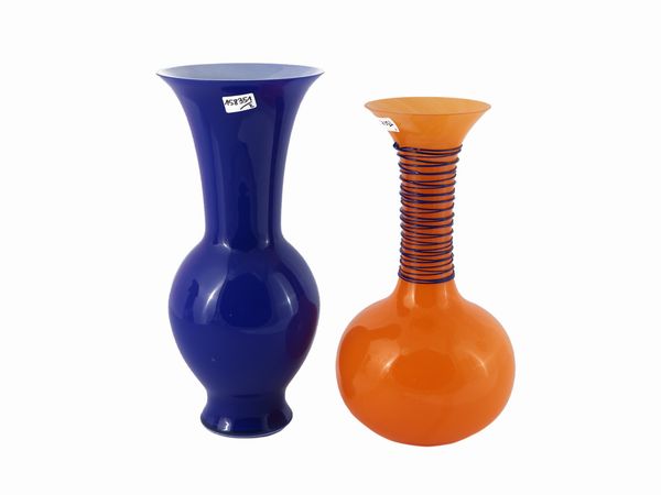 Due vasi Barovier & Toso della serie B.A.G.  - Asta Colori e Forme. Una collezione Barovier&Toso - Associazione Nazionale - Case d'Asta italiane