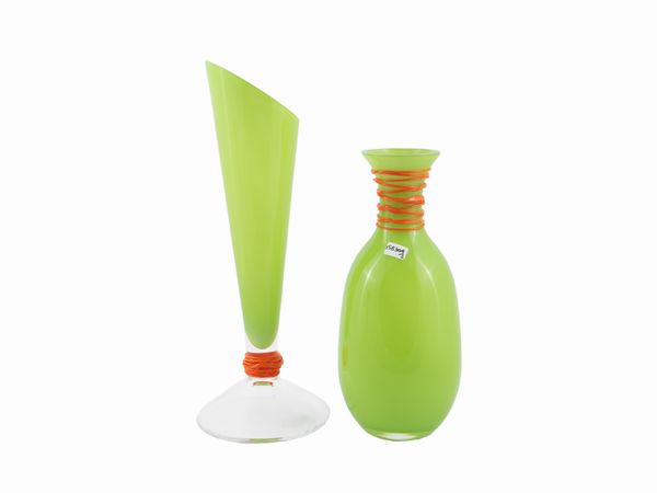 Due vasi Barovier & Toso della serie B.A.G.  - Asta Colori e Forme. Una collezione Barovier&Toso - Associazione Nazionale - Case d'Asta italiane