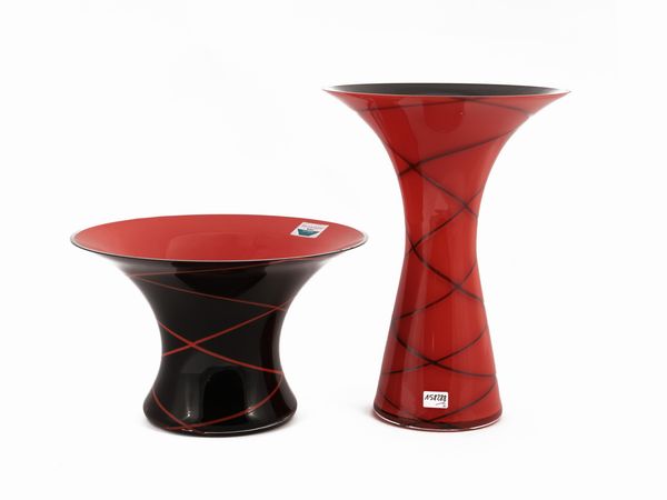 Un vaso e una coppa  Barovier & Toso della serie B.A.G  - Asta Colori e Forme. Una collezione Barovier&Toso - Associazione Nazionale - Case d'Asta italiane