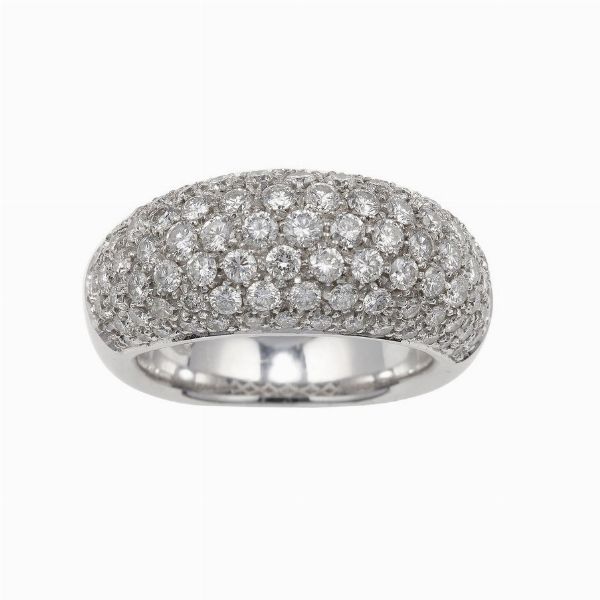 Anello con pav di diamanti  - Asta Gioielli - Associazione Nazionale - Case d'Asta italiane