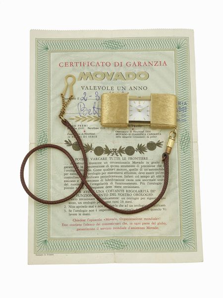 Lotto composto da un orologio da viaggio Movado, un orologio da tasca Omega e un'immagine a soggetto religioso  - Asta Gioielli - Associazione Nazionale - Case d'Asta italiane