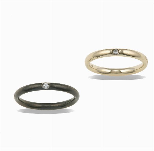 Pomellato. Due anelli Lucciole con piccoli diamanti  - Asta Gioielli - Associazione Nazionale - Case d'Asta italiane