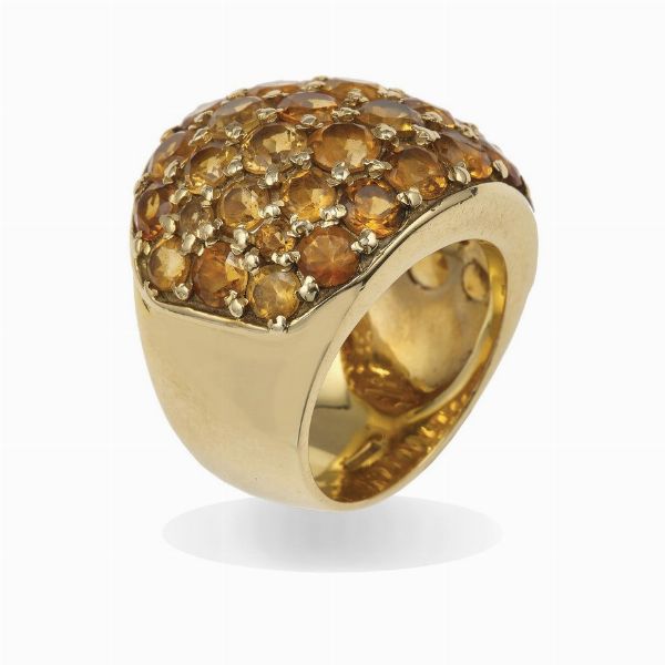 Anello con quarzi citrini  - Asta Gioielli - Associazione Nazionale - Case d'Asta italiane