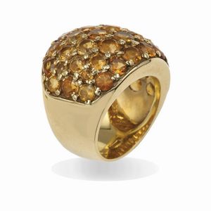 Anello con quarzi citrini  - Asta Gioielli - Associazione Nazionale - Case d'Asta italiane