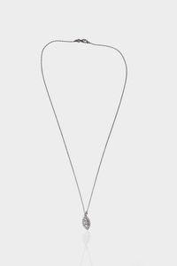 CATENA CON CIONDOLO - Peso gr 2 6 in oro bianco  con navette in diamanti taglio brillante per totali ct 0 26 ca  probabile colore G-H  [..]