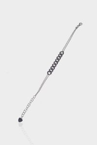 BRACCIALE - Peso gr 5 4 Lunghezza cm 16 in oro bianco  al centro inserto in maglia groumette con pav di diamanti taglio brillante  [..]