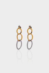 COPPIA DI ORECCHINI - Peso gr 3 0 in oro rosa e bianco  composto da anelli ovalizzati in diamanti taglio brillante per totali ct 0 44  [..]