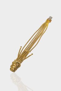 BRACCIALE - Peso gr 61 2 Lunghezza cm 16 in oro giallo composto da sei file in maglia appiattita  anni '60  chiusura in oro  [..]