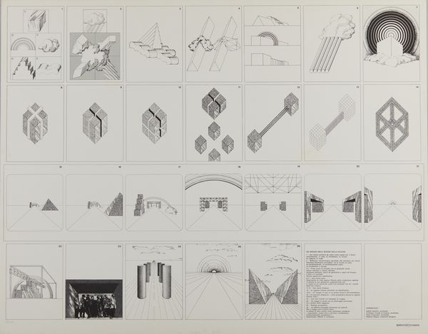 SUPERSTUDIO : UN VIAGGIO NELLE RAGIONI DELLE RAGIONI, 1968-1969  - Asta Asta 446 | GRAFICA MODERNA, FOTOGRAFIA E MULTIPLI D'AUTORE Online - Associazione Nazionale - Case d'Asta italiane
