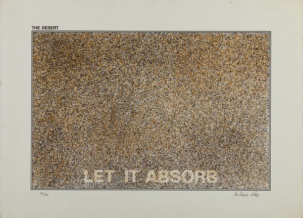 DIAS  ANTONIO (1944 - 2018) : THE DESERT (LET IT ABSORB)  - Asta Asta 446 | GRAFICA MODERNA, FOTOGRAFIA E MULTIPLI D'AUTORE Online - Associazione Nazionale - Case d'Asta italiane