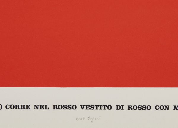 ISGRO' EMILIO (n. 1937) : GORBACIOV  CORRE NEL ROSSO ( CICLO STORIE ROSSE), 1990  - Asta Asta 446 | GRAFICA MODERNA, FOTOGRAFIA E MULTIPLI D'AUTORE Online - Associazione Nazionale - Case d'Asta italiane