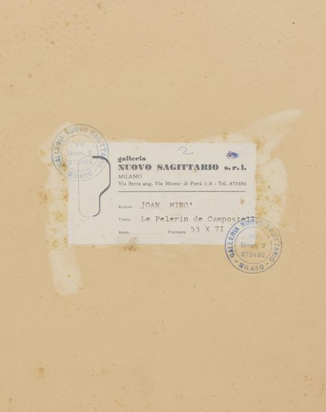 MIRO' JOAN (1893 - 1983) : LE P�LERIN DE COMPOSTELLE, 1969  - Asta Asta 446 | GRAFICA MODERNA, FOTOGRAFIA E MULTIPLI D'AUTORE Online - Associazione Nazionale - Case d'Asta italiane