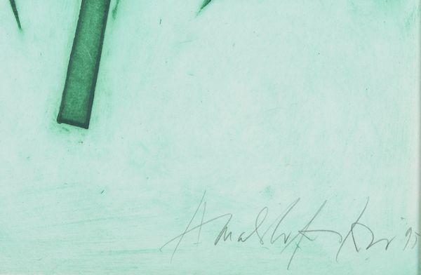 POMODORO ARNALDO (n. 1926) : SEGNALI PER BARBARELLA GAGLIARDI SAFFIRIO (VARIANTE VERDE), 1995  - Asta Asta 446 | GRAFICA MODERNA, FOTOGRAFIA E MULTIPLI D'AUTORE Online - Associazione Nazionale - Case d'Asta italiane