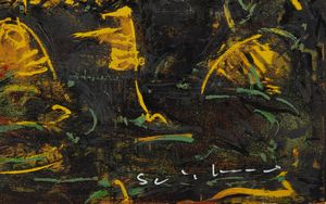 SCHIFANO MARIO (1934 - 1998) : QUADRO SEVERO CON TRENINO ALLEGRO  - Asta Asta 446 | GRAFICA MODERNA, FOTOGRAFIA E MULTIPLI D'AUTORE Online - Associazione Nazionale - Case d'Asta italiane