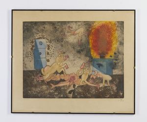 MATTA ROBERTO SEBASTIAN ANTONIO (1911 - 2002) : LANDRU, 1974  - Asta Asta 446 | GRAFICA MODERNA, FOTOGRAFIA E MULTIPLI D'AUTORE Online - Associazione Nazionale - Case d'Asta italiane