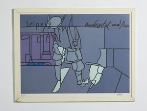 ADAMI VALERIO (n. 1935) : LEIPZIG UNIVERSITAT UND PAN  - Asta Asta 446 | GRAFICA MODERNA, FOTOGRAFIA E MULTIPLI D'AUTORE Online - Associazione Nazionale - Case d'Asta italiane