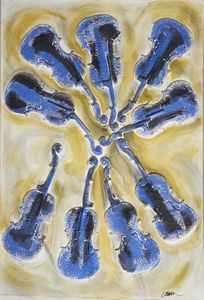 ARMAN FERNANDEZ (1928 - 2005) - SENZA TITOLO (VIOLONS BLEUS), 2003