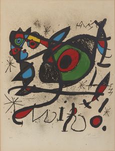 MIRO' JOAN (1893 - 1983) - MANIFESTO PER L'ESPOSIZIONE SOBRETEIXIMS I ESCULTURES, 1972