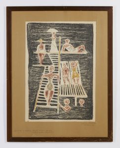 CAMPIGLI  MASSIMO (1895 - 1971) : IL TRAMPOLINO, 1954  - Asta Asta 446 | GRAFICA MODERNA, FOTOGRAFIA E MULTIPLI D'AUTORE Online - Associazione Nazionale - Case d'Asta italiane