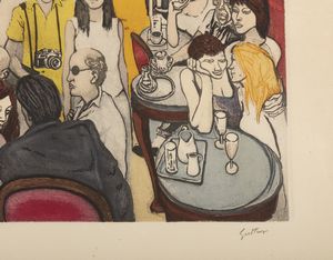 GUTTUSO RENATO (1912 - 1987) : CAFFE' GRECO.  - Asta Asta 446 | GRAFICA MODERNA, FOTOGRAFIA E MULTIPLI D'AUTORE Online - Associazione Nazionale - Case d'Asta italiane