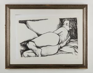 GUTTUSO RENATO (1912 - 1987) : SENZA TITOLO (DONNA DISTESA)  - Asta Asta 446 | GRAFICA MODERNA, FOTOGRAFIA E MULTIPLI D'AUTORE Online - Associazione Nazionale - Case d'Asta italiane