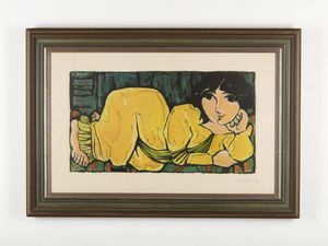 CANTATORE  DOMENICO (1906 - 1998) : SENZA TITOLO (ODALISCA)  - Asta Asta 446 | GRAFICA MODERNA, FOTOGRAFIA E MULTIPLI D'AUTORE Online - Associazione Nazionale - Case d'Asta italiane