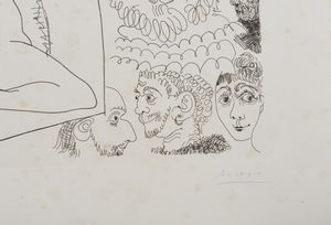 PICASSO PABLO (1881 - 1973) : BANDE DESSINEE ( TAV. 11 DALLA SUITE 347), 1968  - Asta Asta 446 | GRAFICA MODERNA, FOTOGRAFIA E MULTIPLI D'AUTORE Online - Associazione Nazionale - Case d'Asta italiane