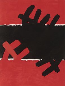 CAPOGROSSI GIUSEPPE (1900 - 1972) - SUPERFICIE ROSSA E NERA, 1957