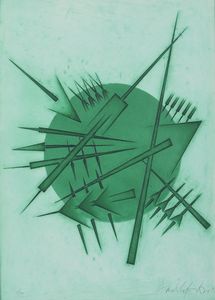 POMODORO ARNALDO (n. 1926) - SEGNALI PER BARBARELLA GAGLIARDI SAFFIRIO (VARIANTE VERDE), 1995