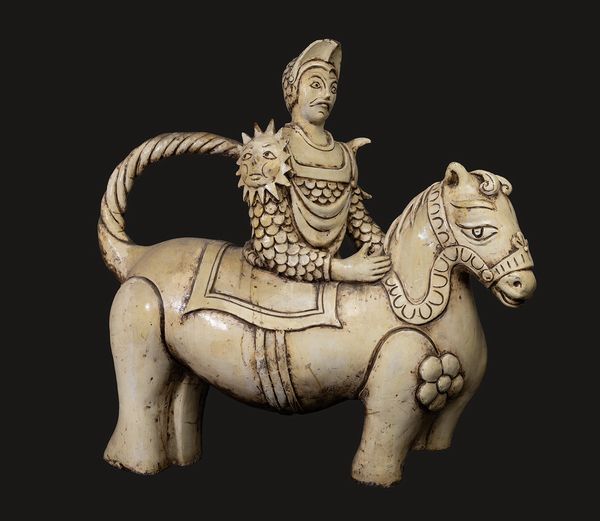 Scultura raffigurante figura maschile a cavallo (da Il Flaminio)  - Asta Napoli, j'adore! - Associazione Nazionale - Case d'Asta italiane