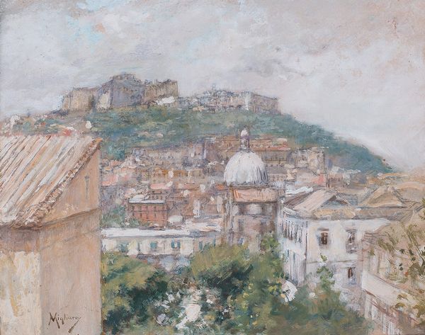 Vincenzo Migliaro : Veduta di Castel Sant'Elmo  - Asta Napoli, j'adore! - Associazione Nazionale - Case d'Asta italiane
