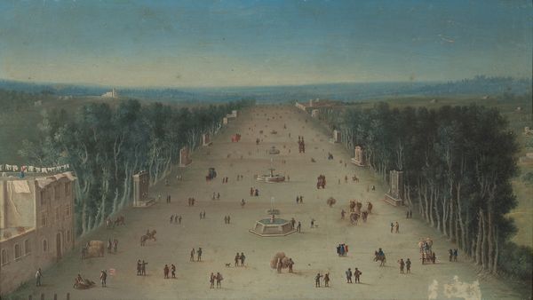 Ignoto pittore vedutista attivo  a Napoli nel XVIII secolo : La Villa di Poggioreale  - Asta Napoli, j'adore! - Associazione Nazionale - Case d'Asta italiane