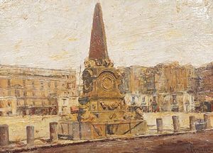 Attilio  Pratella : Obelisco di Piazza Mercato a Napoli  - Asta Napoli, j'adore! - Associazione Nazionale - Case d'Asta italiane