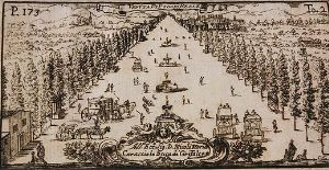 Ignoto pittore vedutista attivo  a Napoli nel XVIII secolo : La Villa di Poggioreale  - Asta Napoli, j'adore! - Associazione Nazionale - Case d'Asta italiane