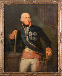 Pittore di corte  attivo a Napoli nei primi anni del XIX secolo : a) Ferdinando IV; b) Maria Carolina  - Asta Napoli, j'adore! - Associazione Nazionale - Case d'Asta italiane